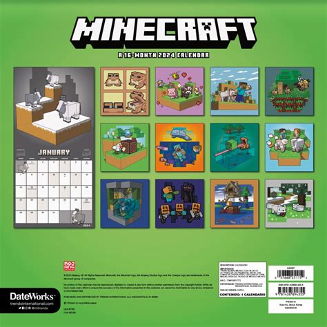 minecraft calendar 2024